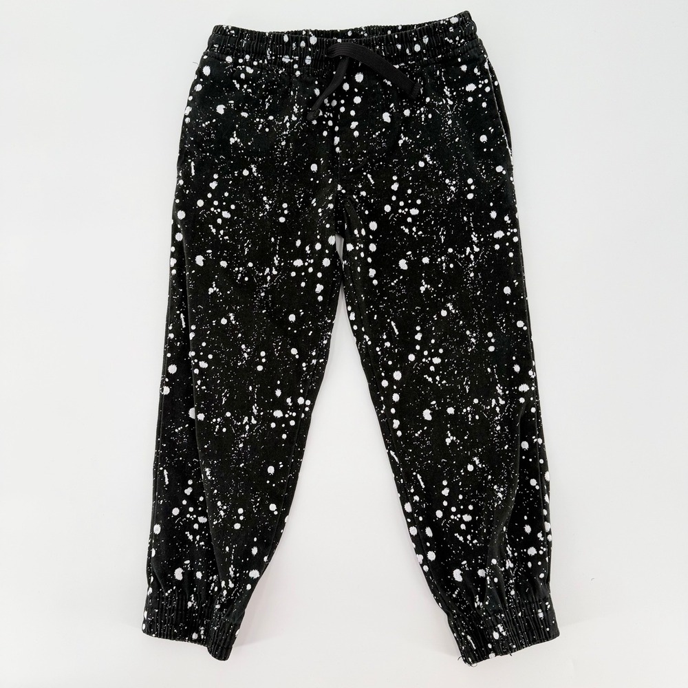 QUAD SEVEN Boys Black Paint Splatter Joggers Size 4  Cuffed Pants